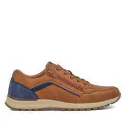 Casual Lace-Up Trainers - Tan