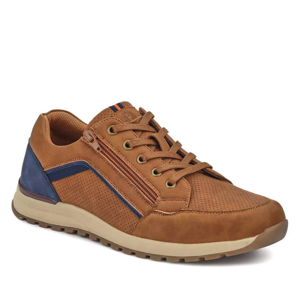 Casual Lace-Up Trainers - Tan