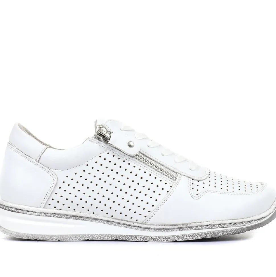 Casual Lace-Up Trainers - White