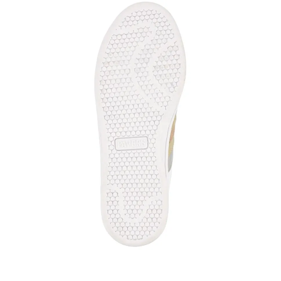 Casual Lace-Up Trainers - White Metallic