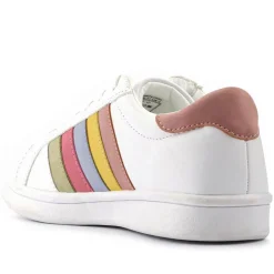 Casual Lace-Up Trainers - White Multi