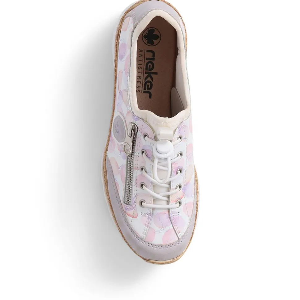 Casual Lace-Up Trainer - White Multi