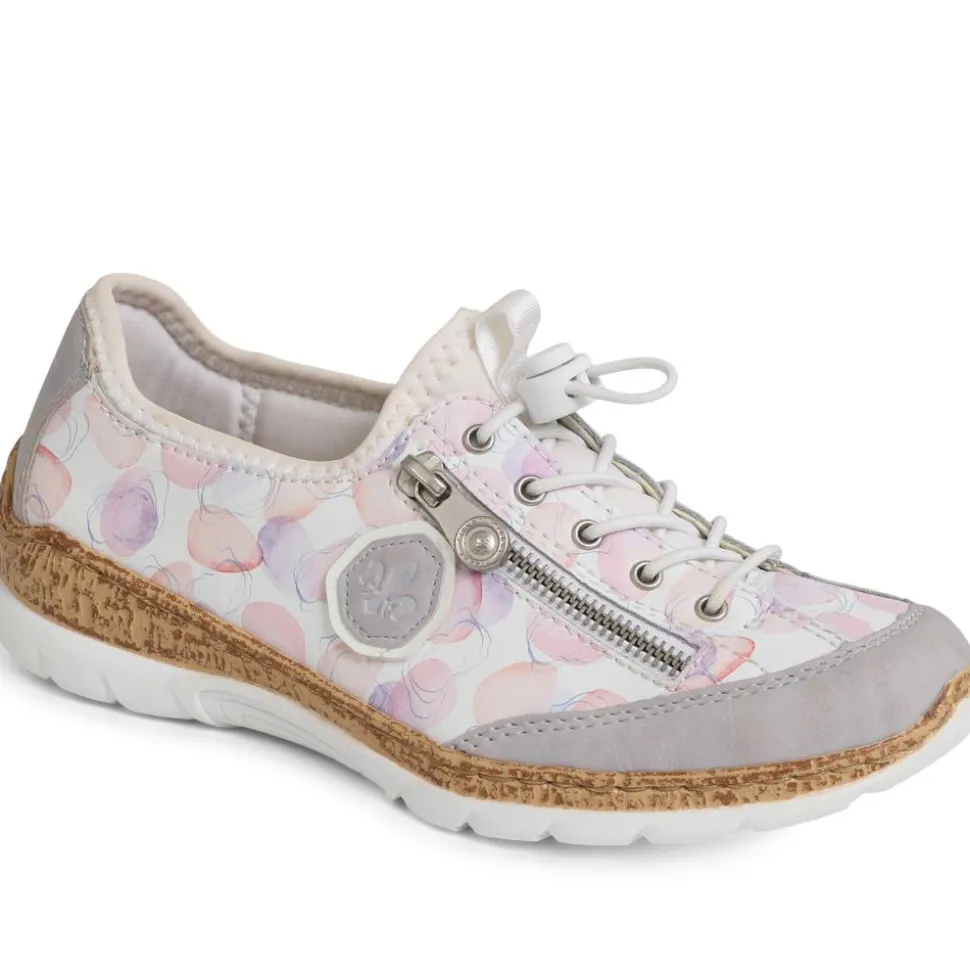 Casual Lace-Up Trainer - White Multi