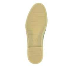 Casual Leather Heeled Loafers - Green