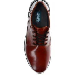 Casual Leather Lace-Up Shoes - Cognac