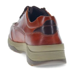Casual Leather Lace-Up Shoes - Cognac