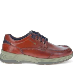 Casual Leather Lace-Up Shoes - Cognac