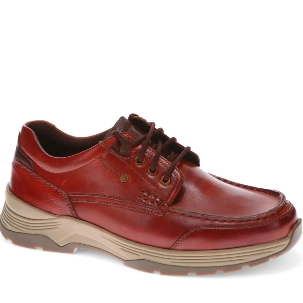 Casual Leather Lace-Up Shoes - Cognac