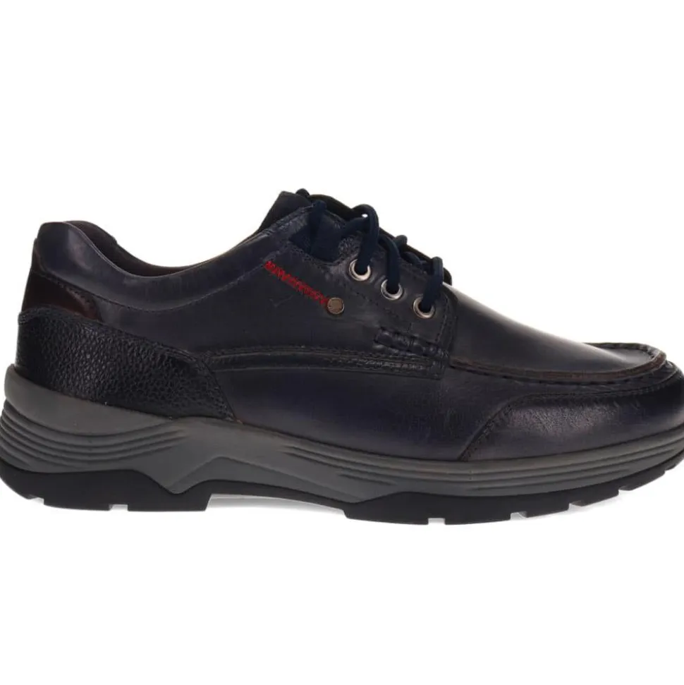 Casual Leather Lace-Up Shoes - Navy
