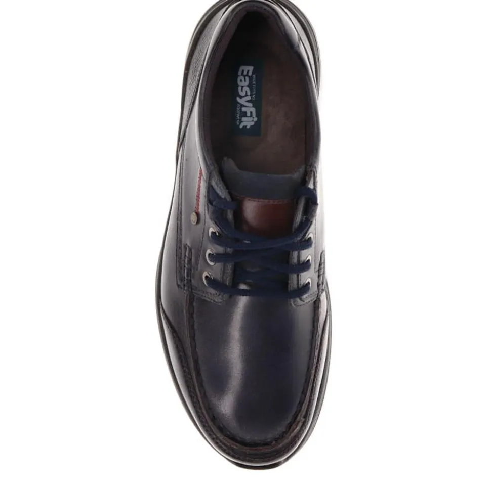 Casual Leather Lace-Up Shoes - Navy
