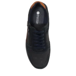 Casual Leather Lace-Up Shoes - Navy