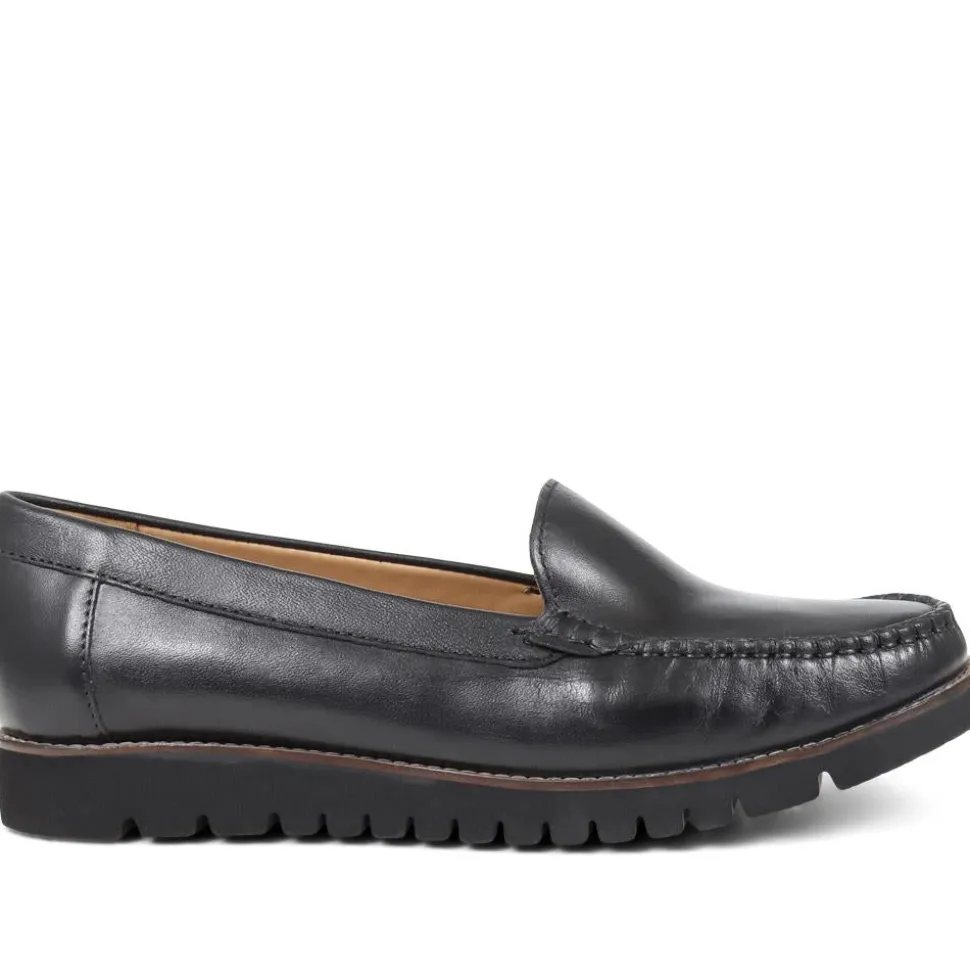 Casual Leather Loafers - Black