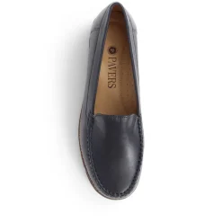 Casual Leather Loafers - Navy