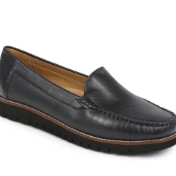 Casual Leather Loafers - Navy
