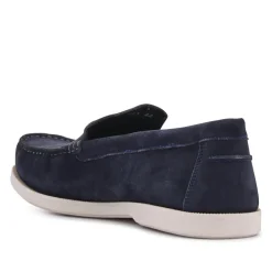 Casual Leather Loafers - Navy