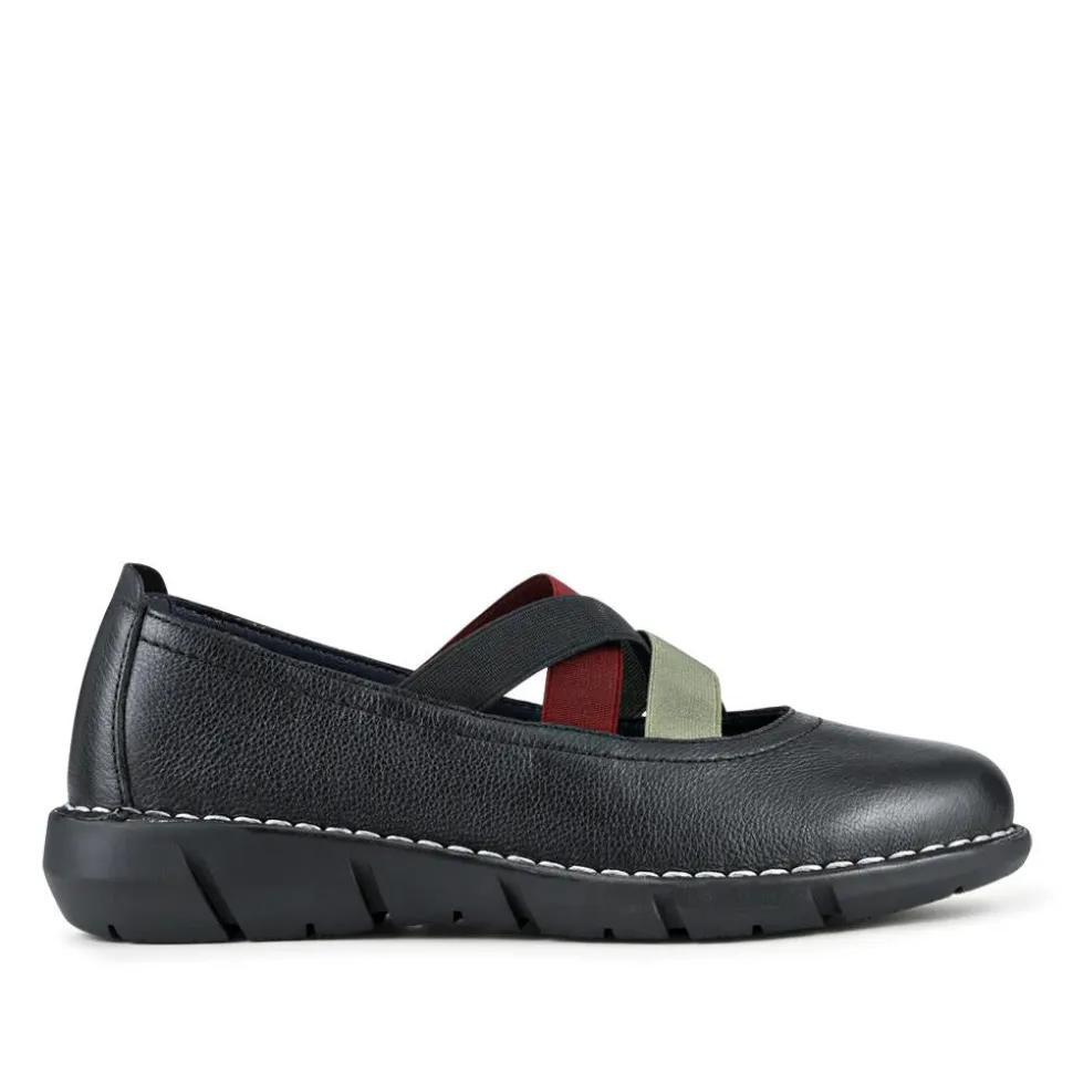 Casual Leather Mary Janes - Black