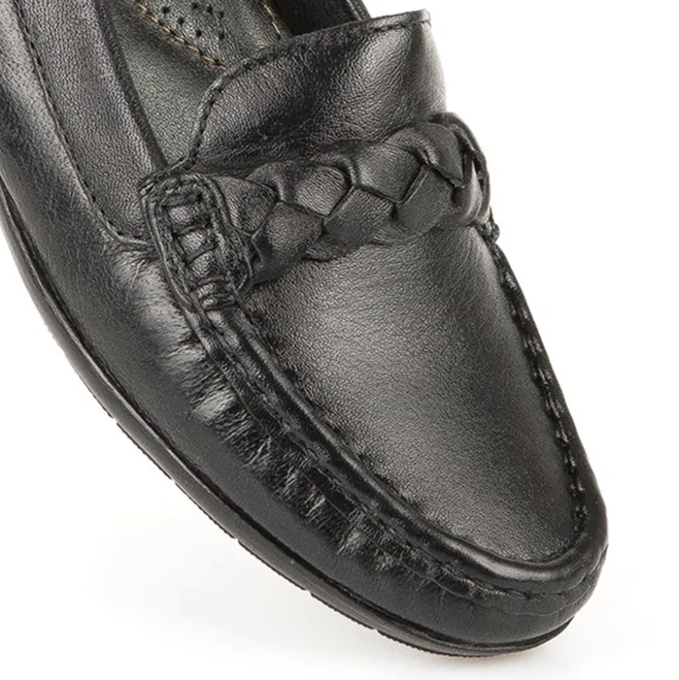Casual Leather Moccasin - Black