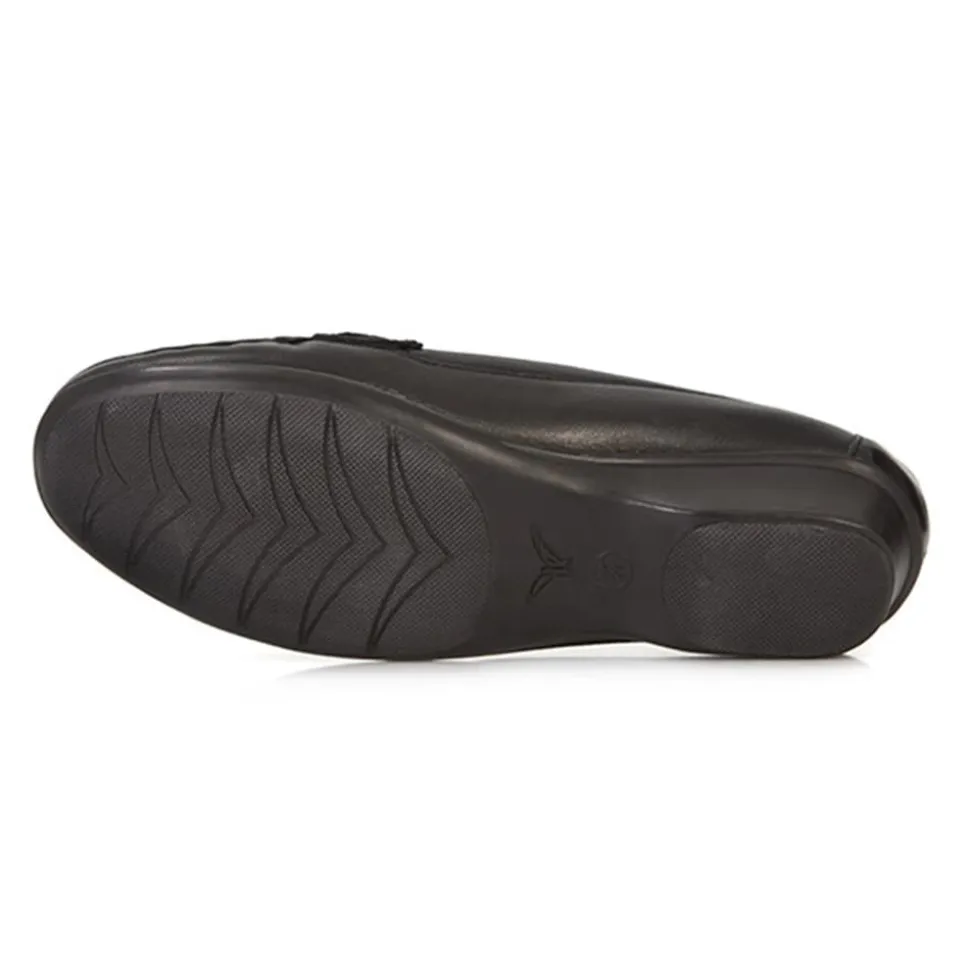 Casual Leather Moccasin - Black Multi