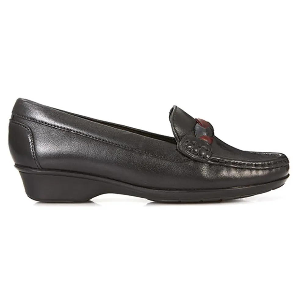 Casual Leather Moccasin - Black Multi
