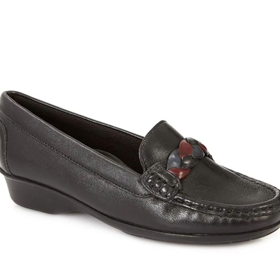 Casual Leather Moccasin - Black Multi