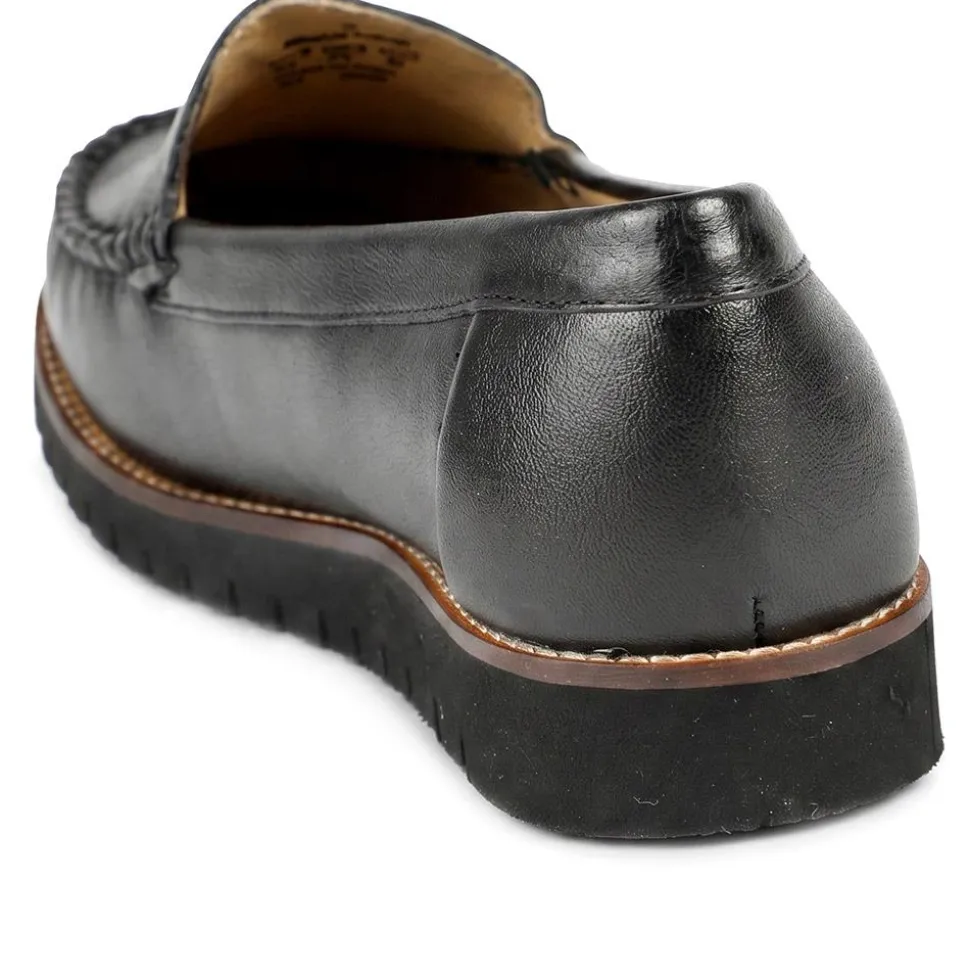 Casual Leather Moccasins - Black