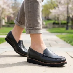 Casual Leather Moccasins - Black