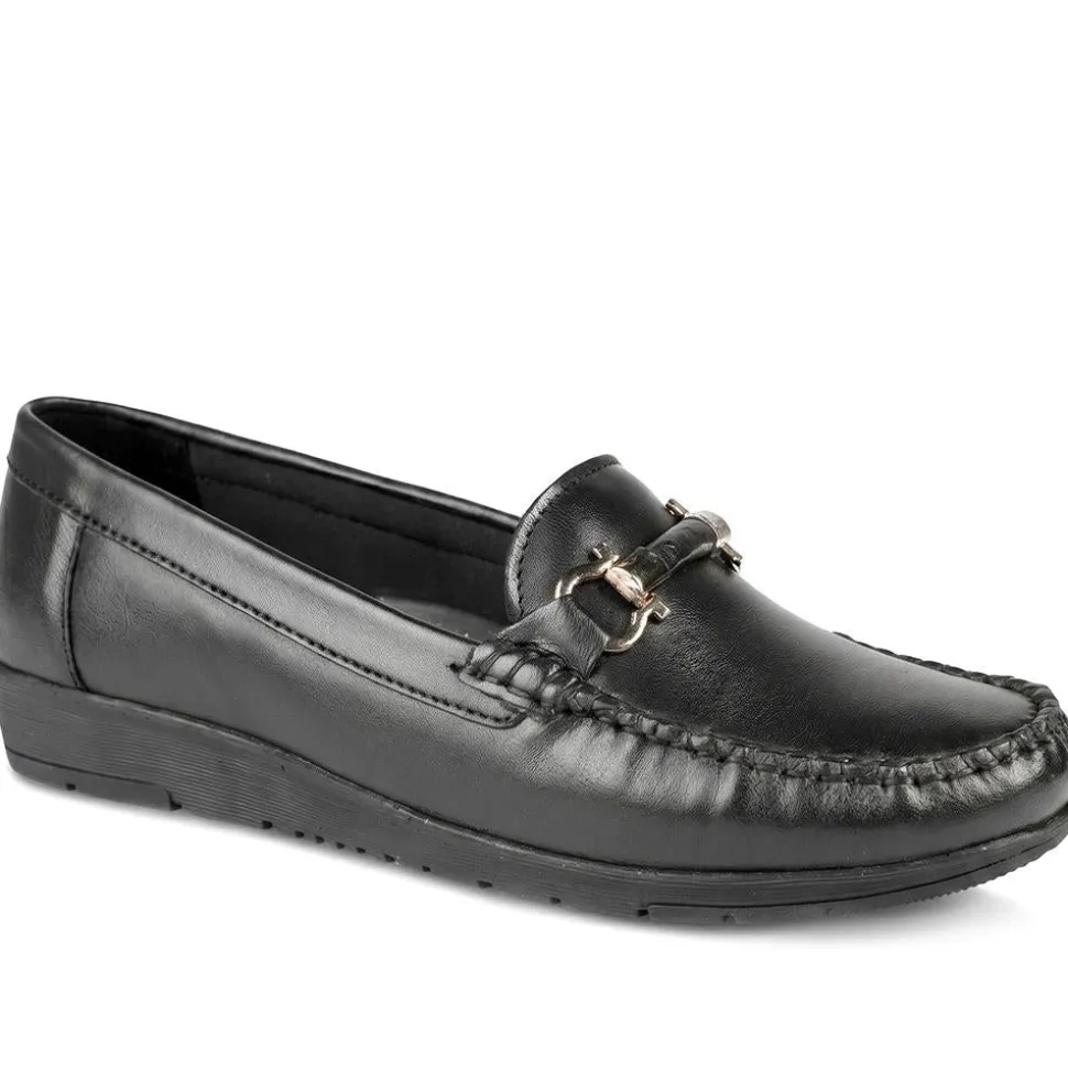 Casual Leather Moccasins - Black