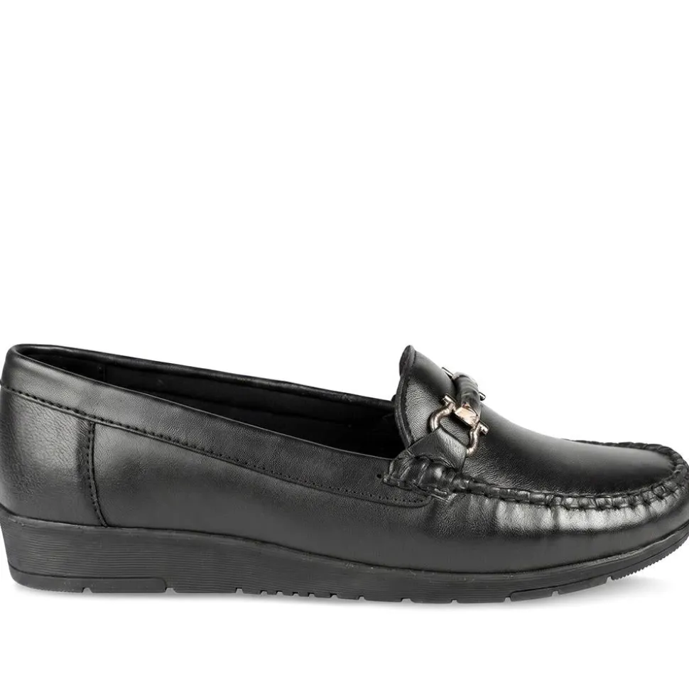 Casual Leather Moccasins - Black