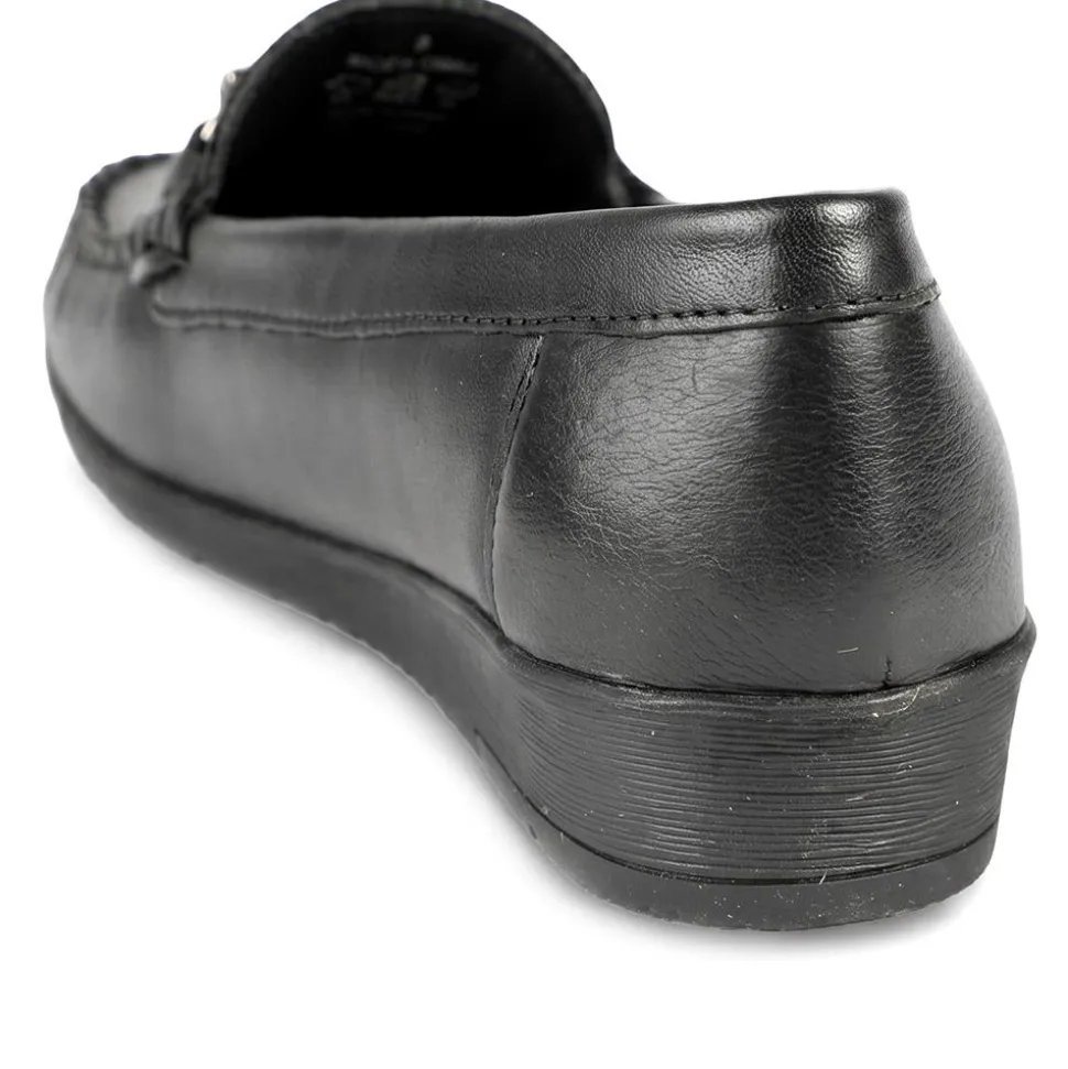 Casual Leather Moccasins - Black