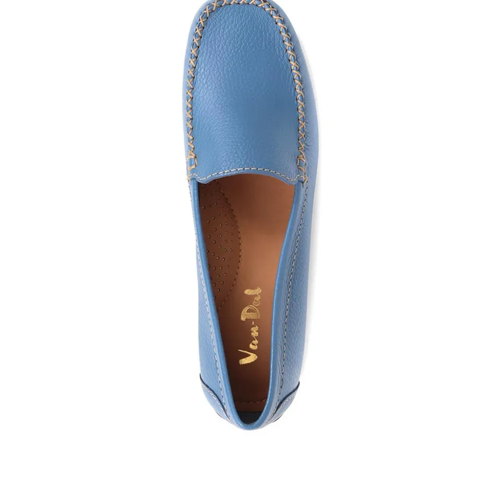 Casual Leather Moccasins - Denim