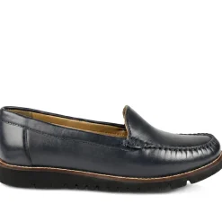 Casual Leather Moccasins - Navy