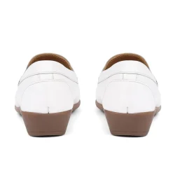Casual Leather Moccasins - White