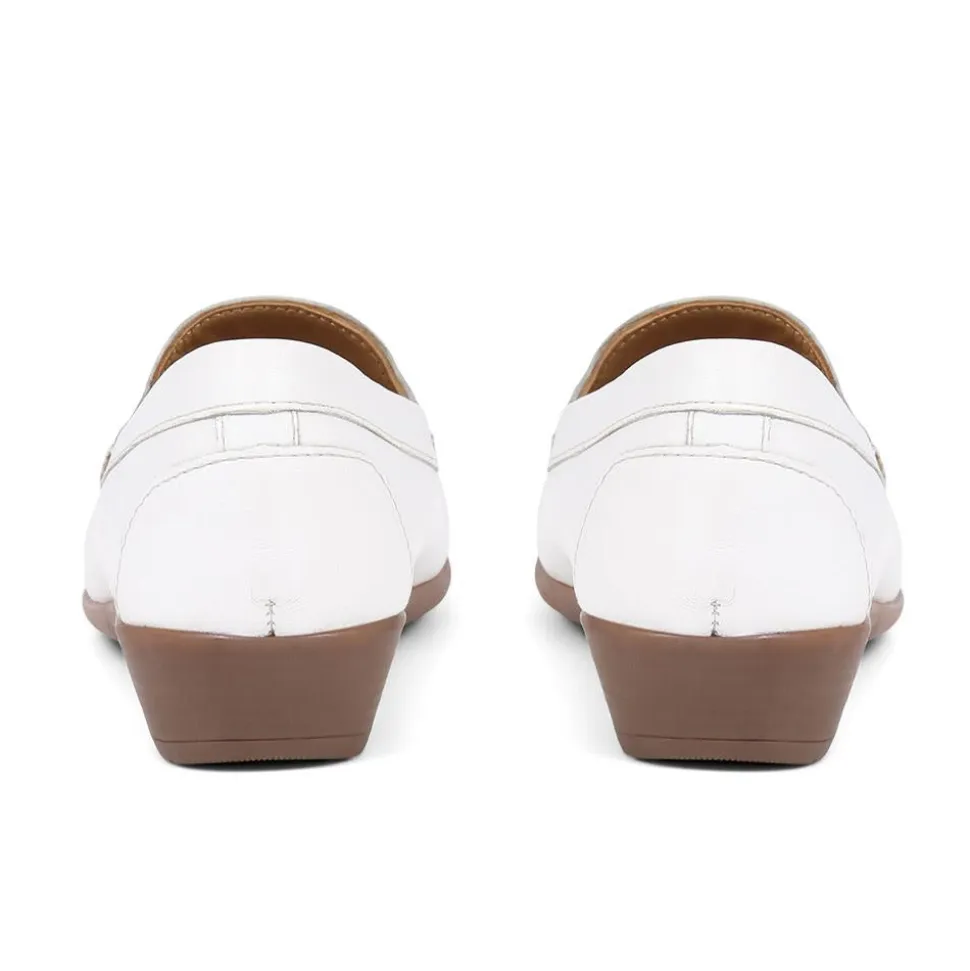 Casual Leather Moccasins - White