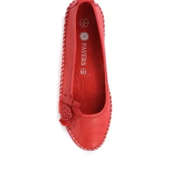 Casual Leather Pumps - Red