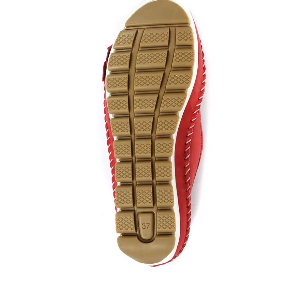 Casual Leather Pumps - Red
