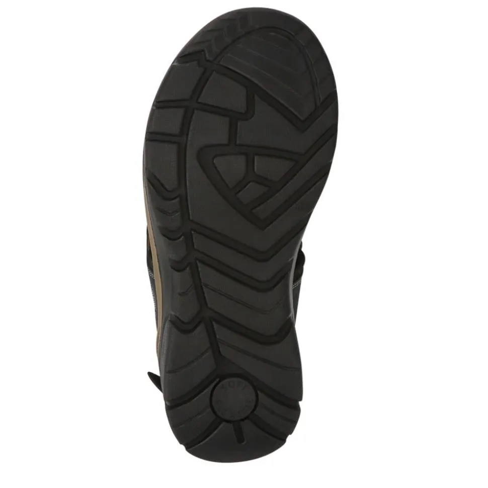 Casual Leather Sandals - Navy-Brown