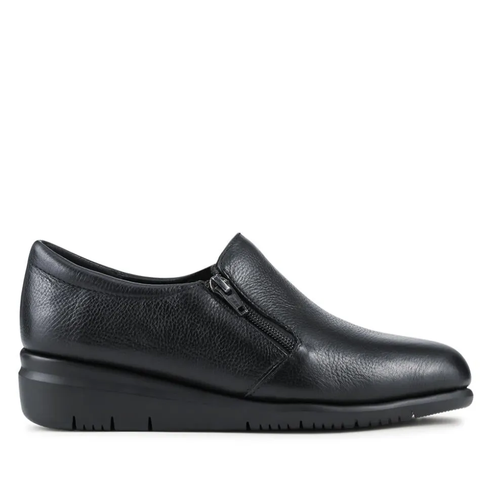 Casual Leather Slip-On Shoes - Black