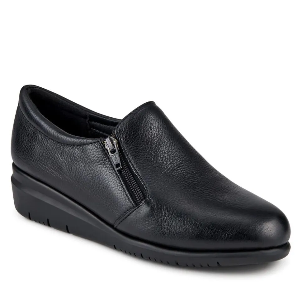 Casual Leather Slip-On Shoes - Black
