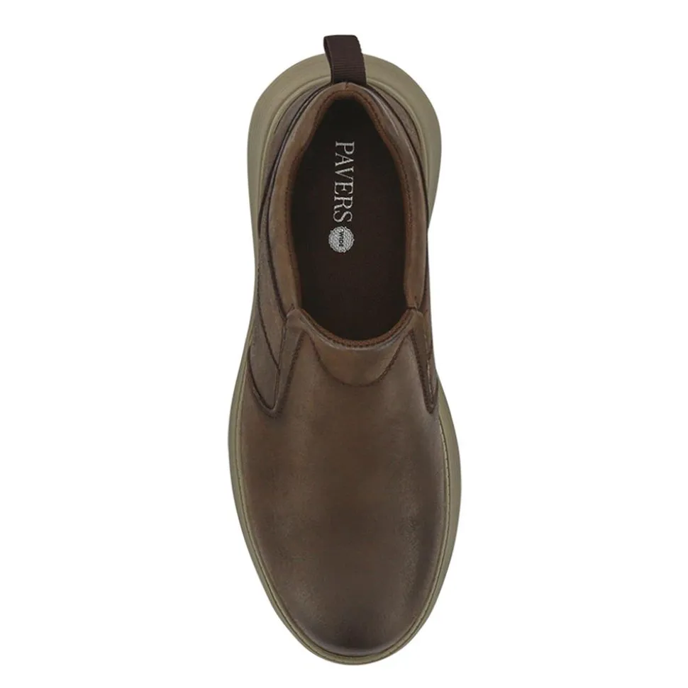 Casual Leather Slip-On Shoes - Brown
