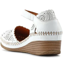 Casual Leather Touch Fasten Mary Janes - White