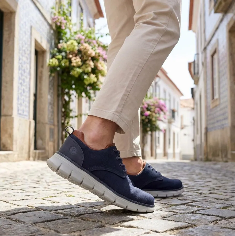 Casual Memory Foam Trainers - Navy