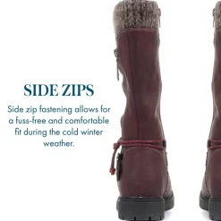 Casual Mid-Calf Boot - Burgundy