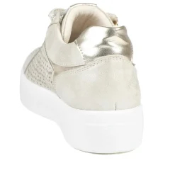 Casual Platform Trainers with Side Zip - Soft Gold