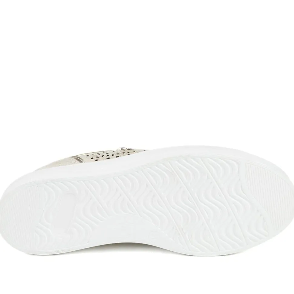 Casual Platform Trainers with Side Zip - Soft Gold