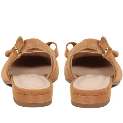 Casual Slingback Sandals - Camel Suede