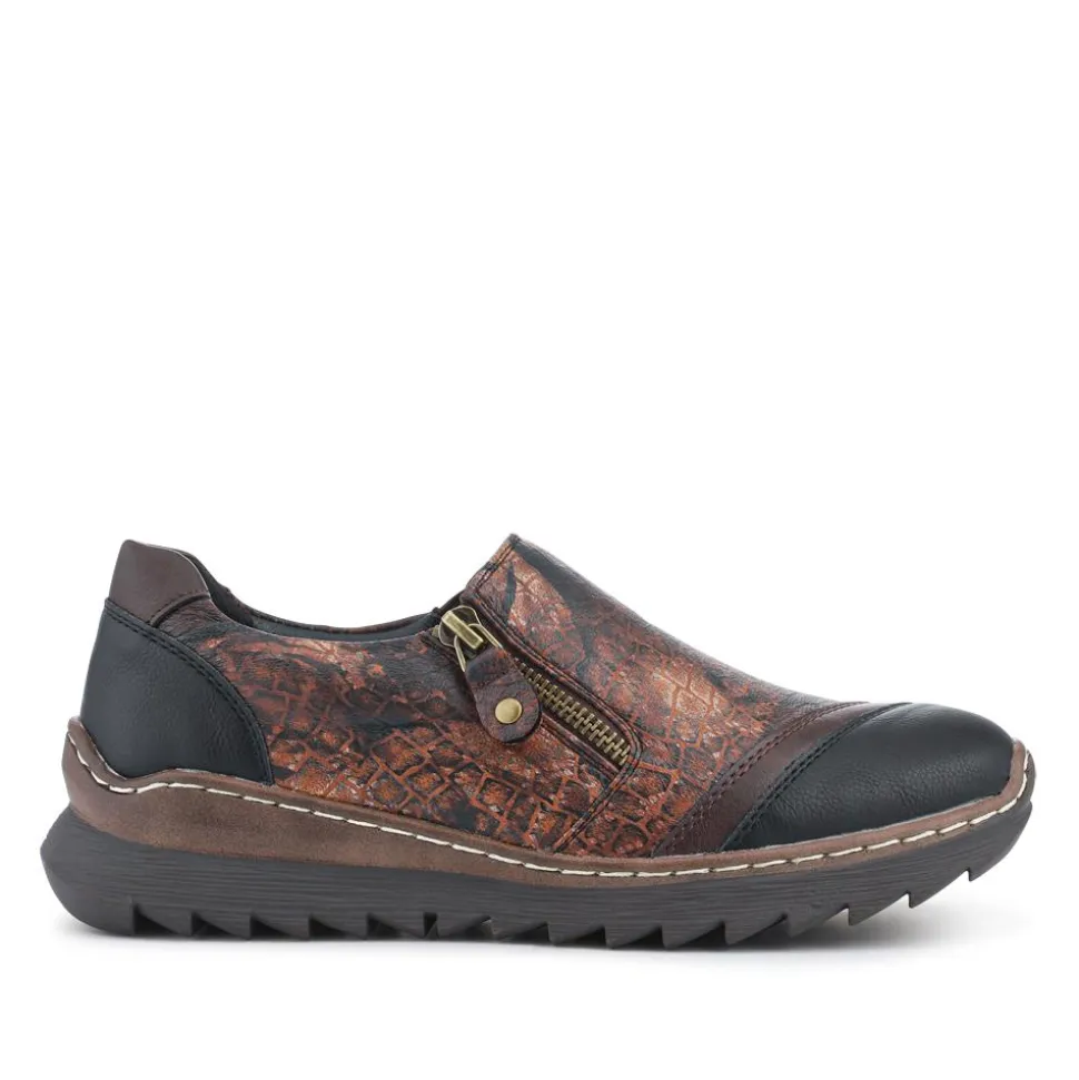 Casual Slip-On Shoes - Brown Croc