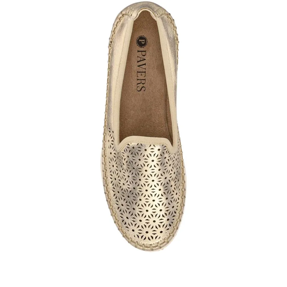 Casual Slip-On Shoes - Gold