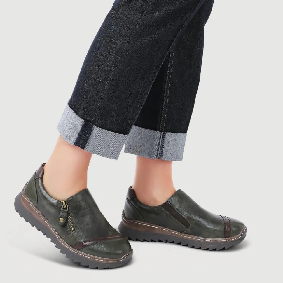 Casual Slip-On Shoes - Khaki