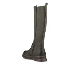 Casual Wedge Heel Long Boots - Khaki