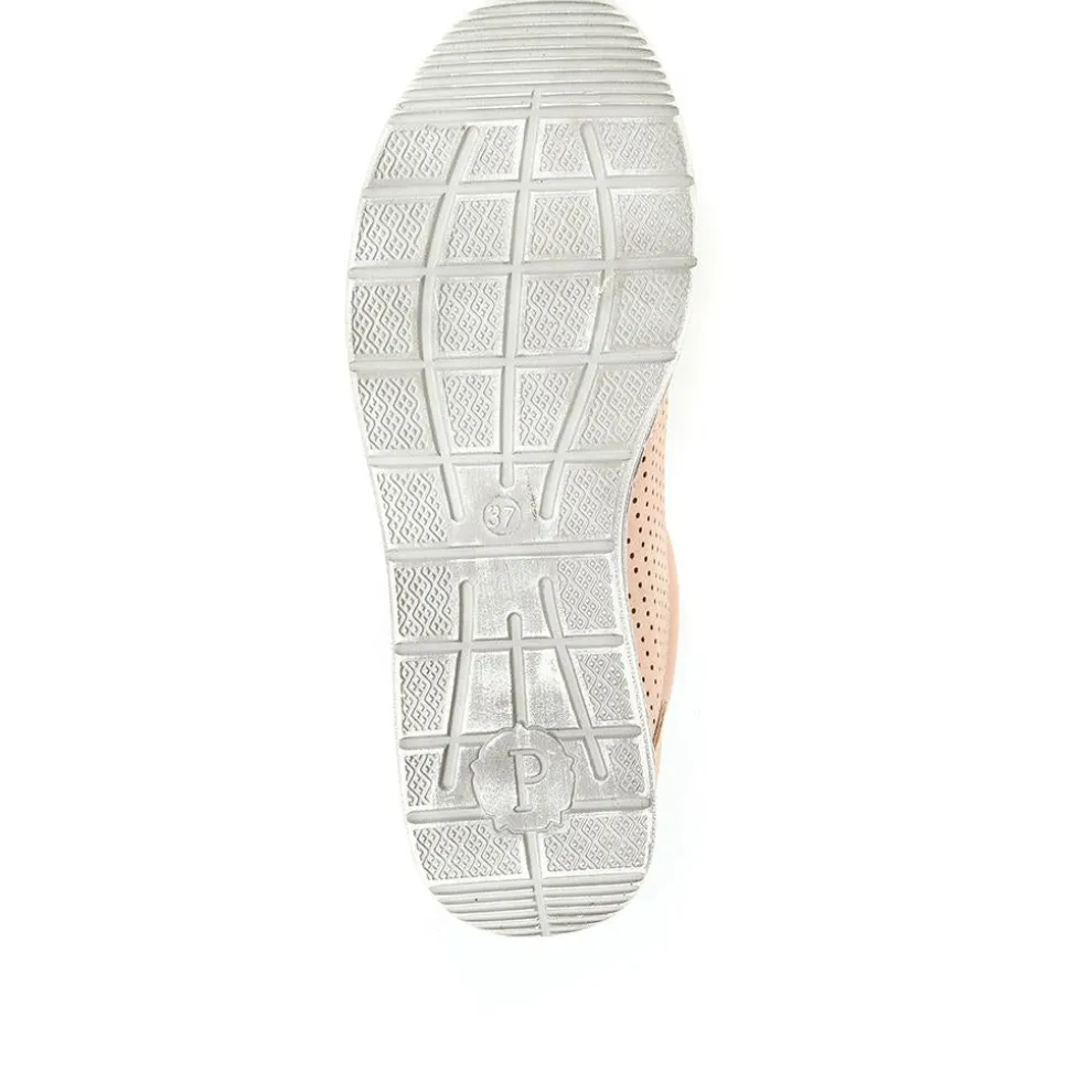 Casual Zip-Fasten Laced Trainers - Rose